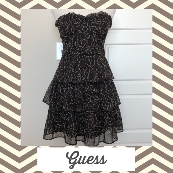 strapless cheetah print dress